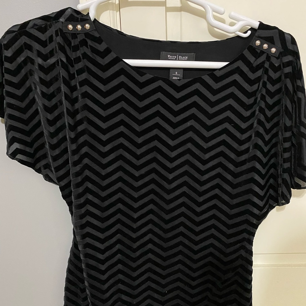 Sheer n velvet top with flutter sleeves